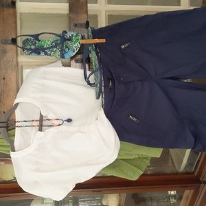 Loft Short Sleeve White Henley